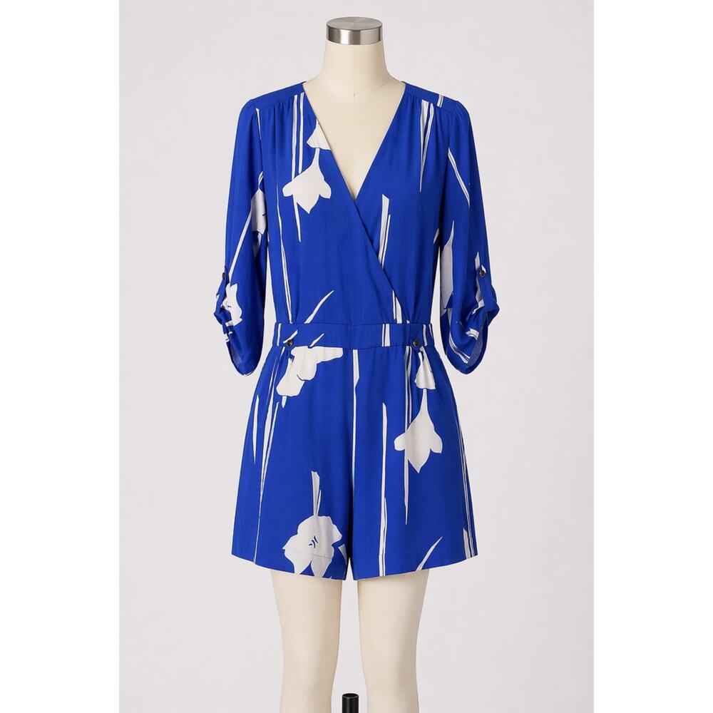 Blue & White Romper Jumpsuit Shorts Yumi Kim Small Summer